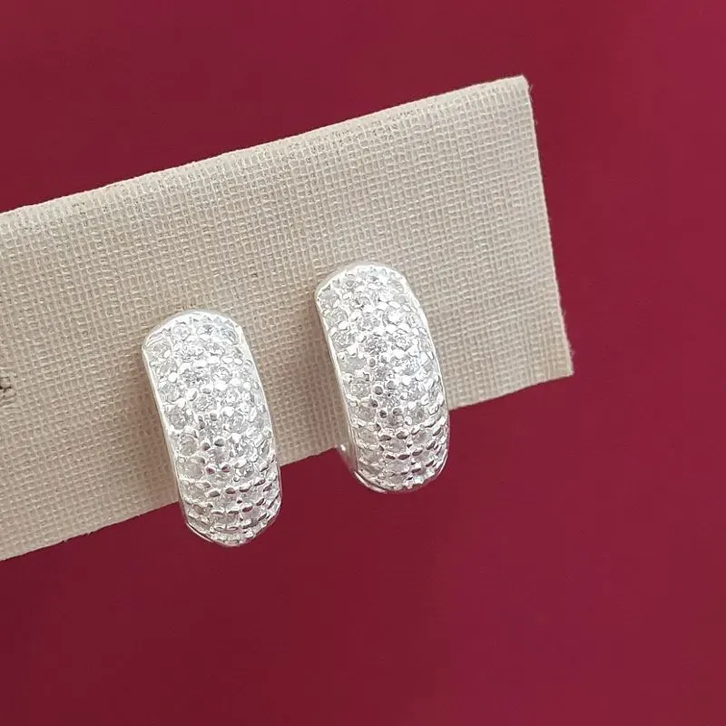 Brinco Argolinha Cravejada Grossa M