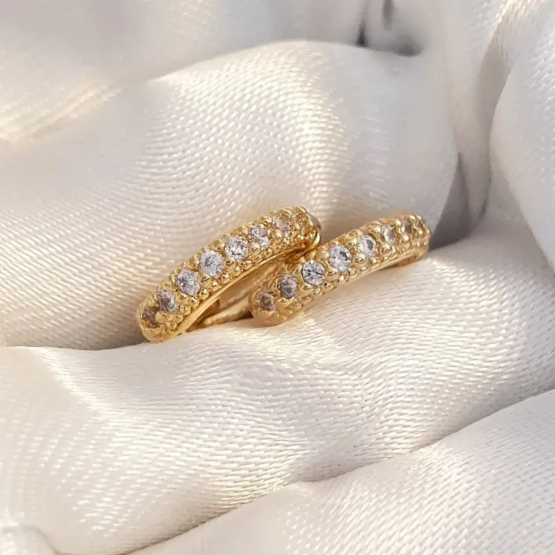 Brinco Argolinha Cravejada P