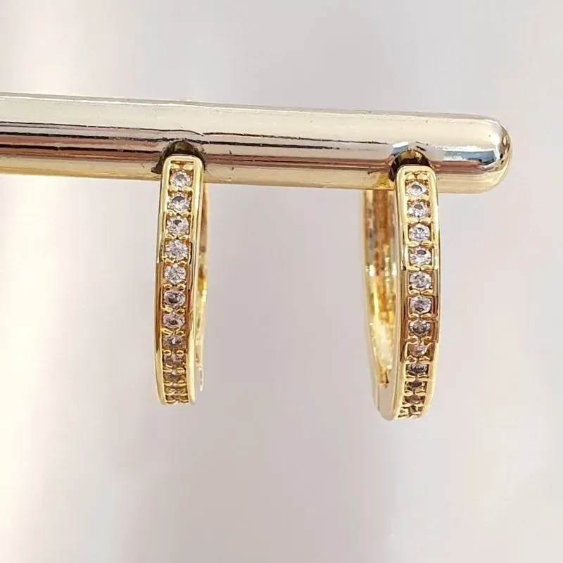 Brinco Argolinha Fina Cravejada G