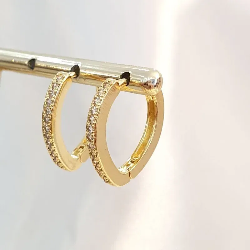 Brinco Argolinha Gota V Cravejada