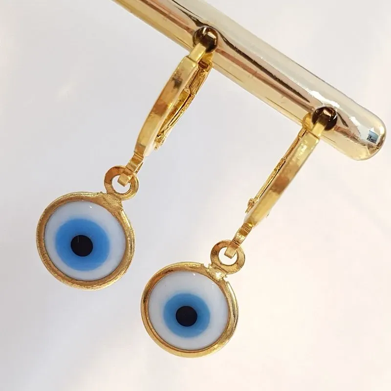 Brinco Argolinha Olho Grego Claro