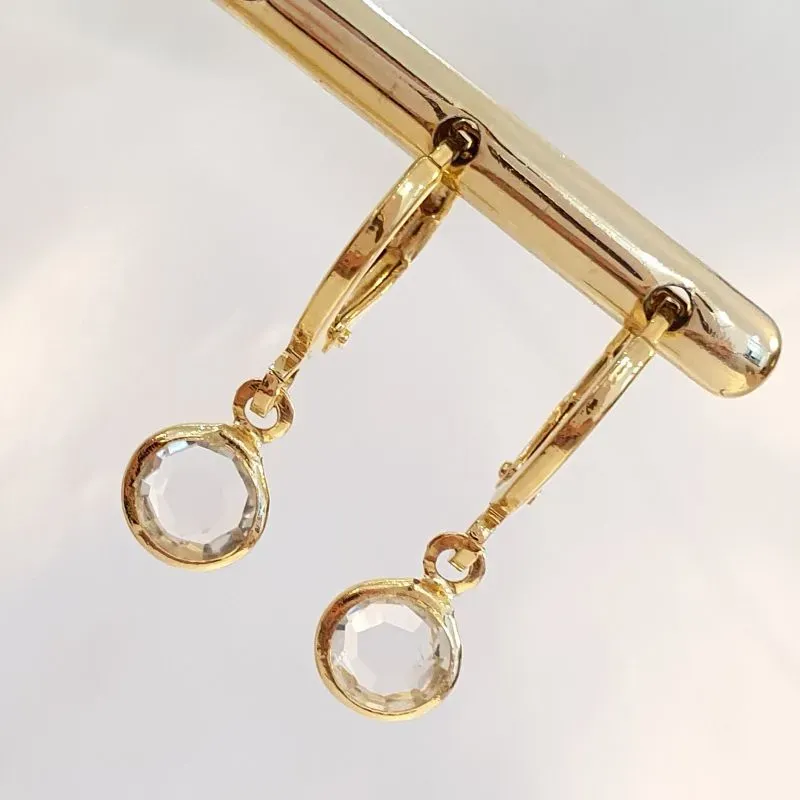 Brinco Argolinha Pedra Cristal