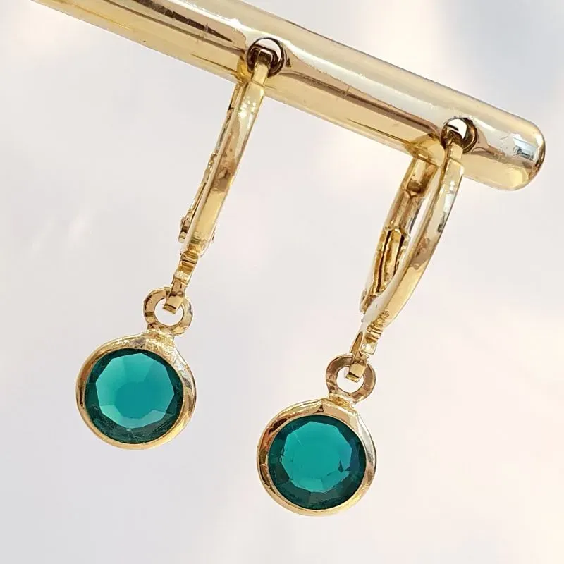 Brinco Argolinha Pedra Verde