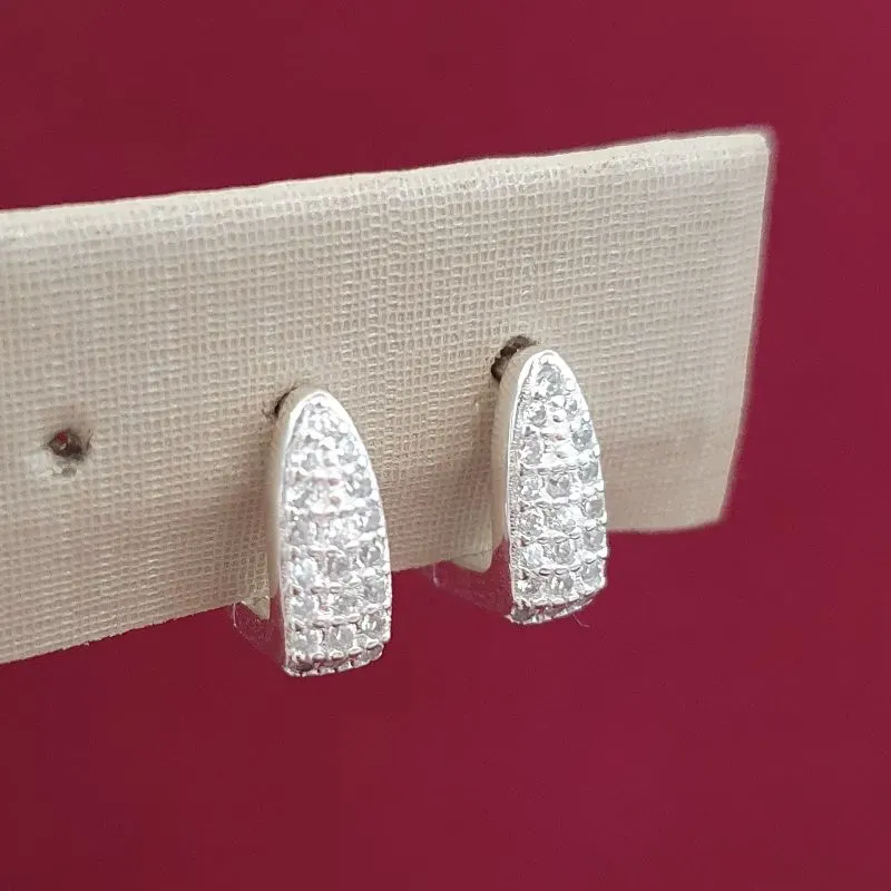 Brinco Argolinha Quadrada Grossa Cravejada P