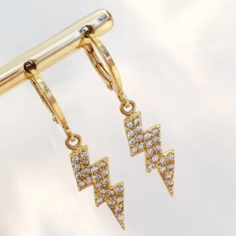 Brinco Argolinha Raio Cravejado