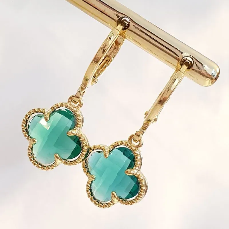 Brinco Argolinha Trevo Verde