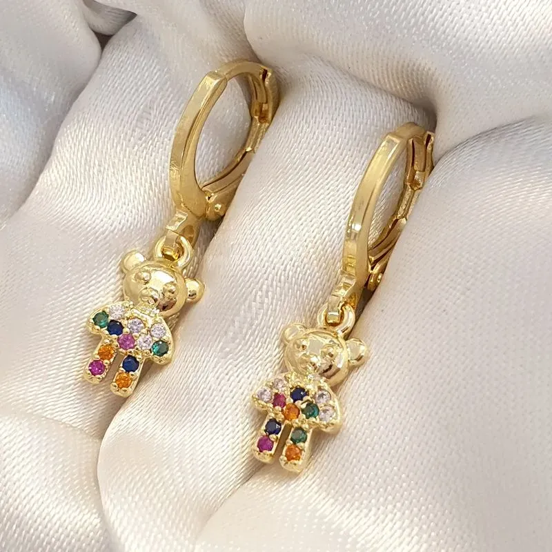 Brinco Argolinha Ursinho Colorido