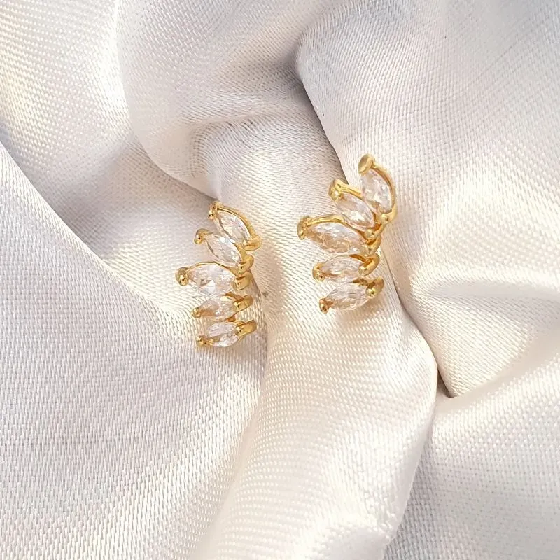 Brinco Ear Cuff Zircônias