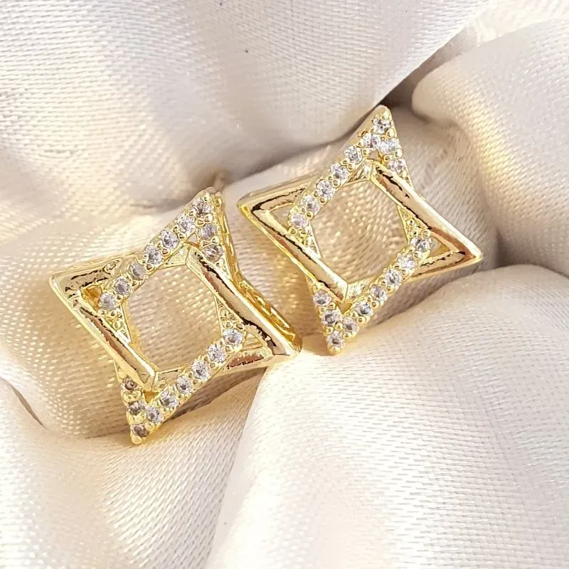 Brinco Losangos Liso e Cravejado