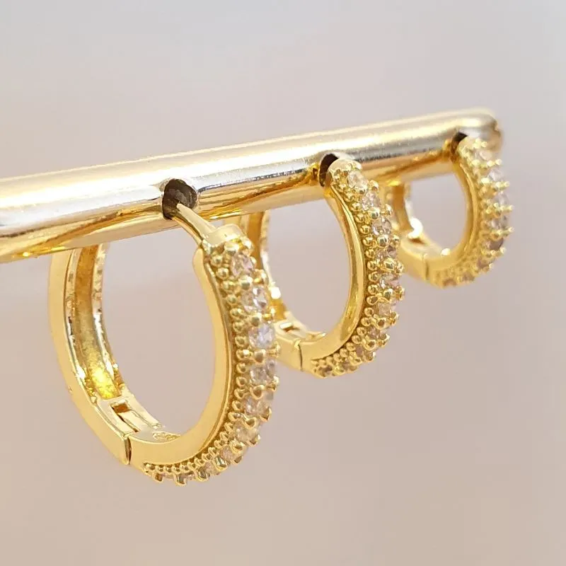 Brinco Trio Argolinha Cravejada