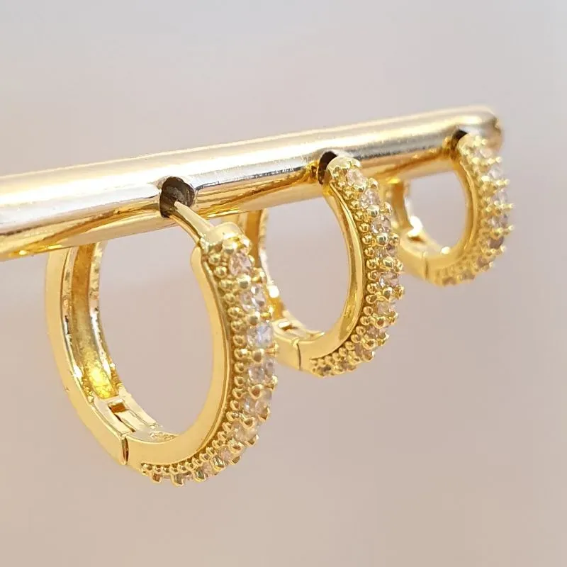 Brinco Trio Argolinha Cravejada