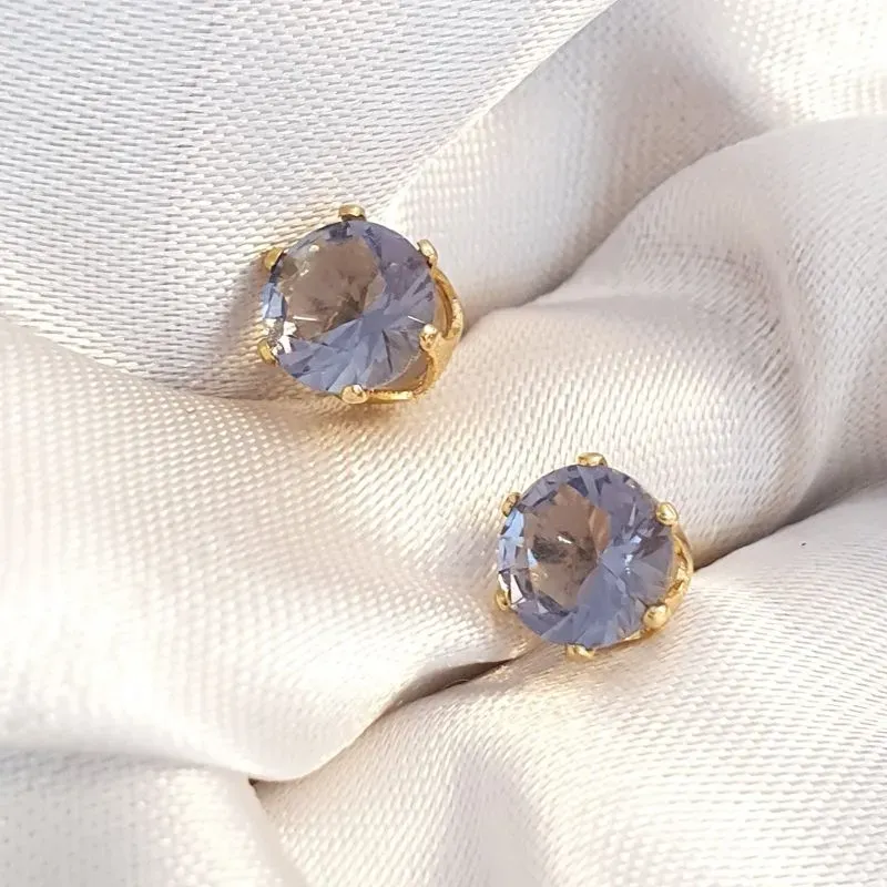 Brinco Zircônia Roxa