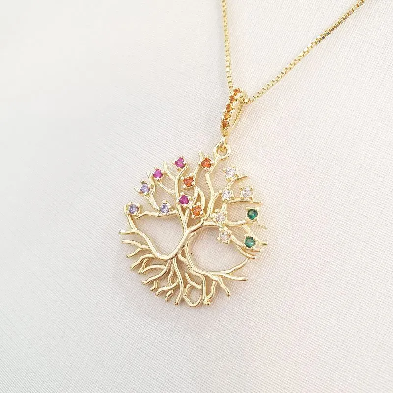 Colar Árvore da Vida Colorida (Raiz)