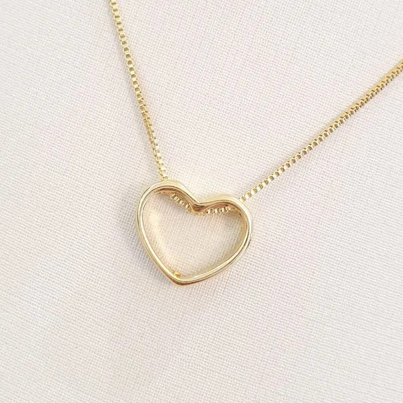 Colar Coração Vazado P 45cm (+5)