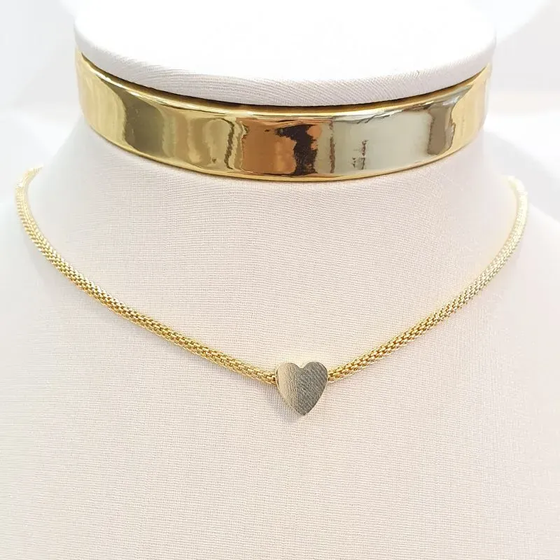 Colar Corda Coração (choker)