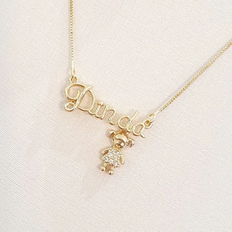 Colar Dinda Menina Cravejada