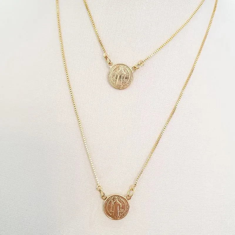 Colar Escapulário Medalha São Bento