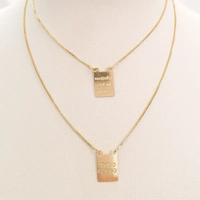 Colar Escapulário Tudo Posso Naquele Que Me Fortalece