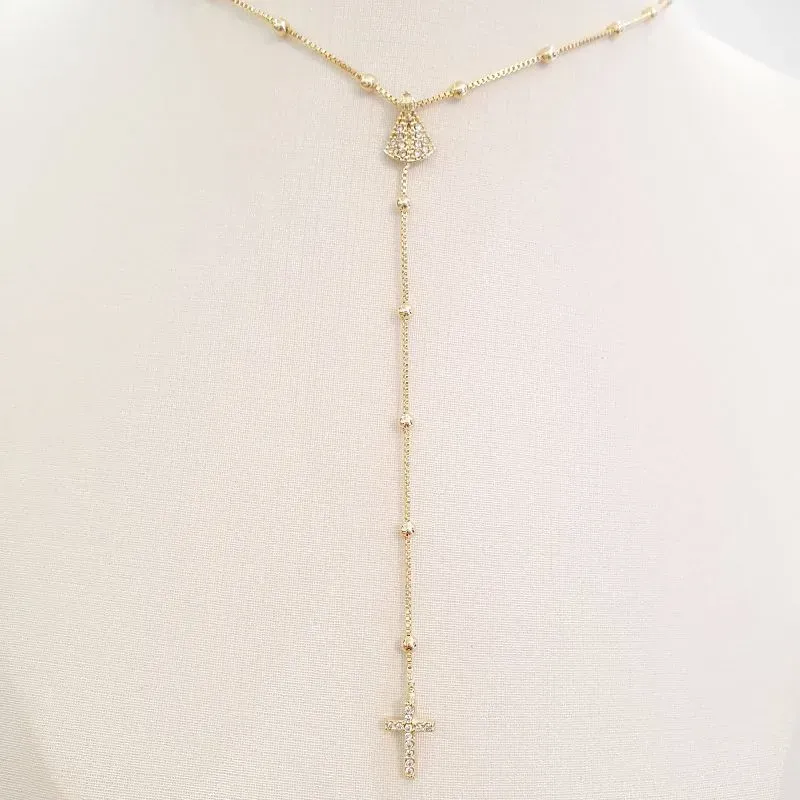 Colar Gravatinha Nossa Senhora Cravejada