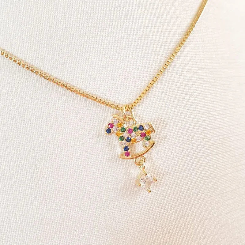 Colar Infantil Cavalinho Colorido