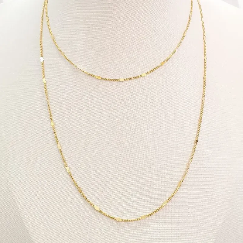 Colar Longo Chapinhas Corações 70cm