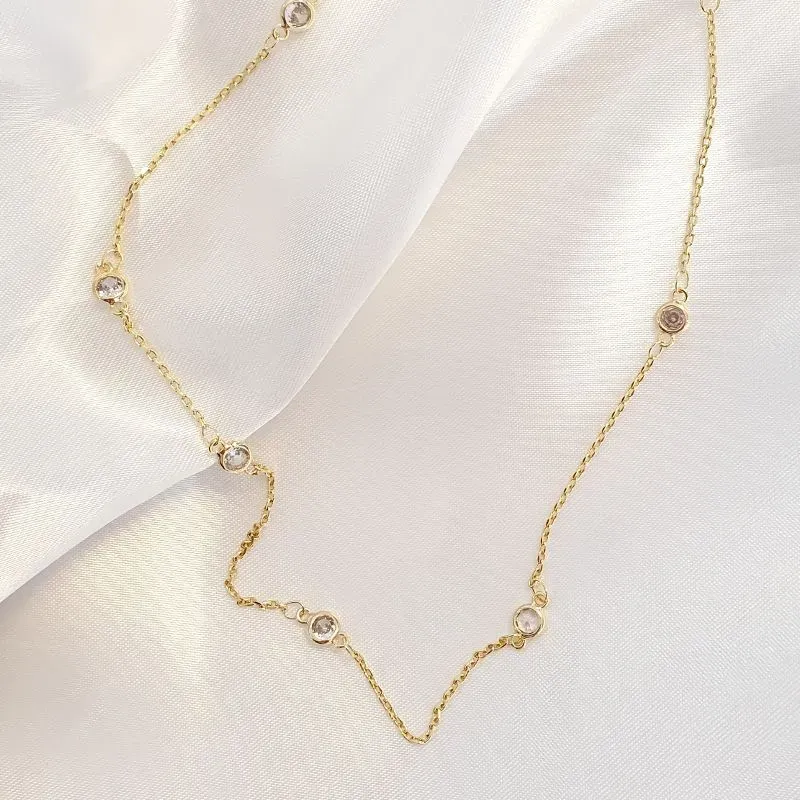 Colar Longo Pedras Tiffany 80cm