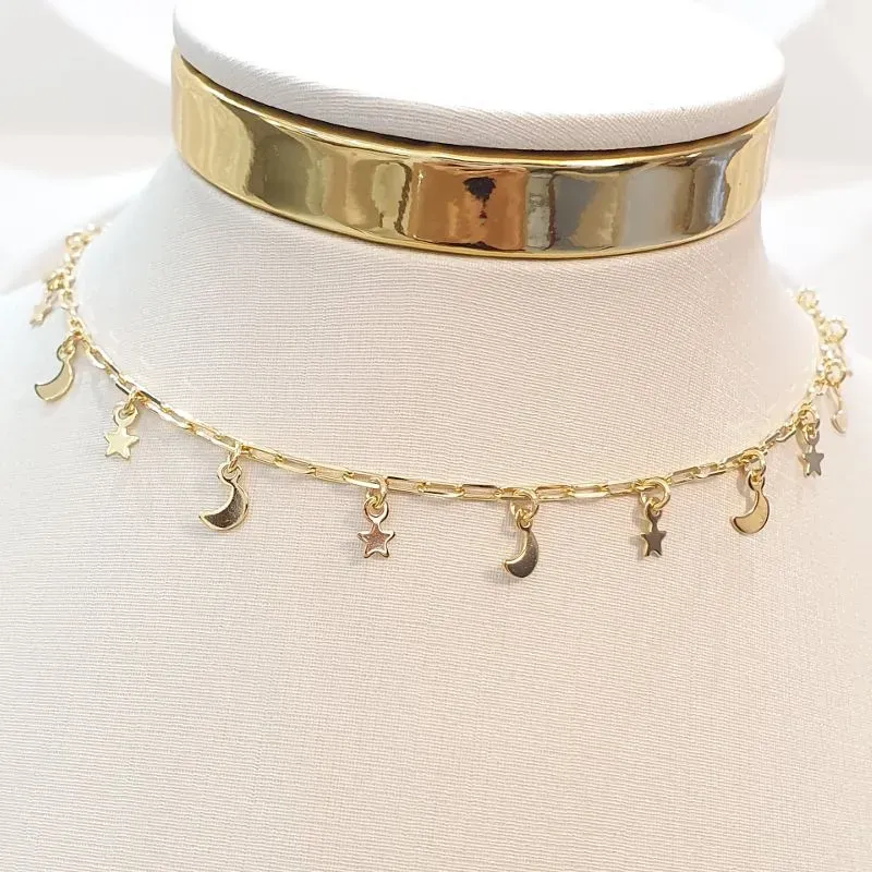 Colar Luas e Estrelas (choker)