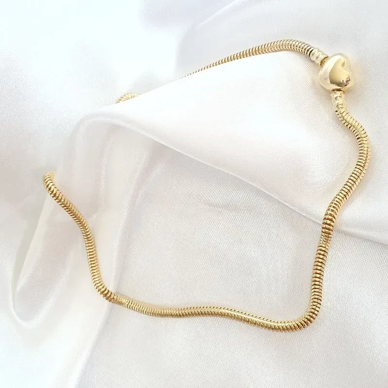 Colar Pandora Fecho Coração 45cm