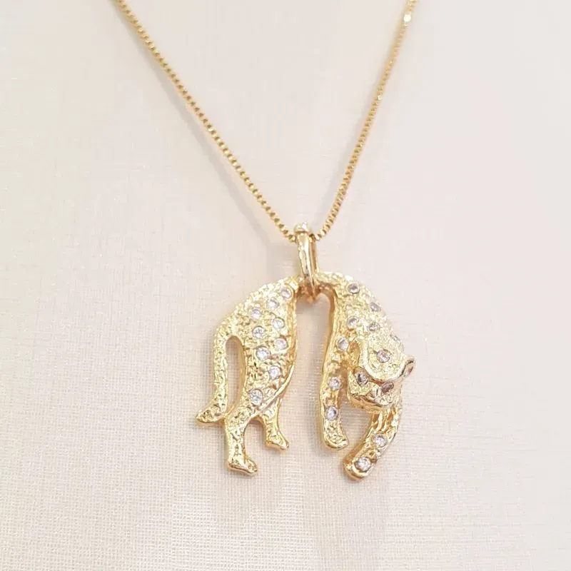 Colar Pantera Cravejada