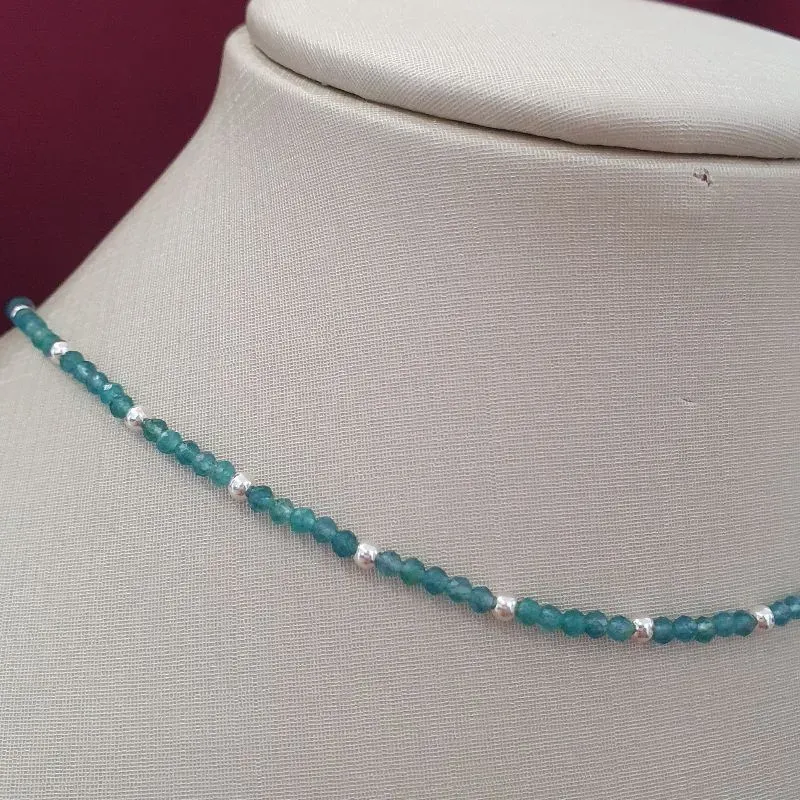 Colar Pedras Verde 35cm (+5)