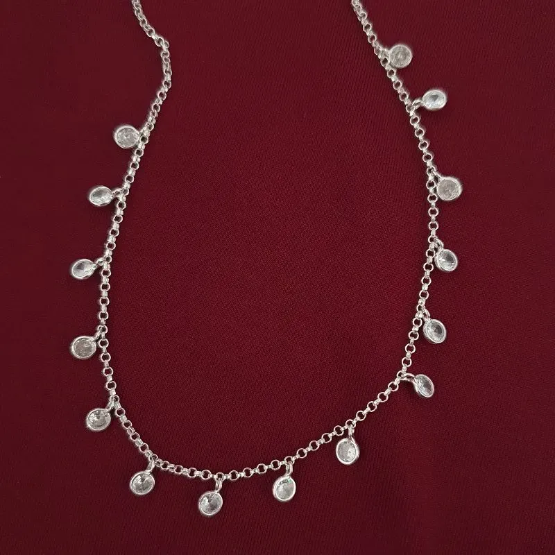 Colar Pontos de Luz Zircônias Cristal