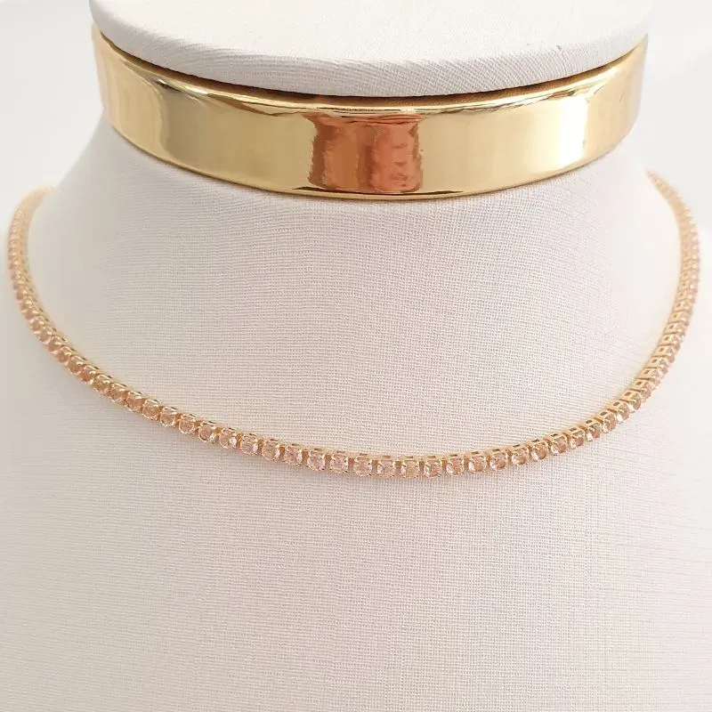 Colar Riviera Rosa (choker)