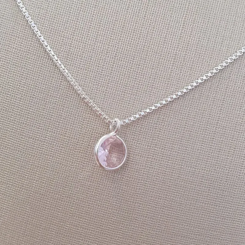 Colar Zircônia Rosa Claro