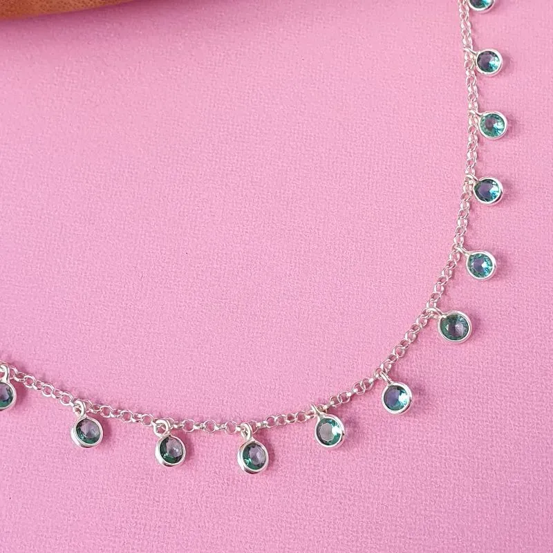 Colar Zircônias Verdes (choker)