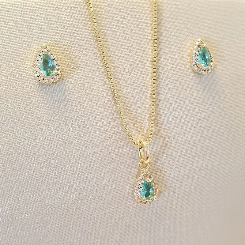 Conjunto Gota Turmalina (Verde)