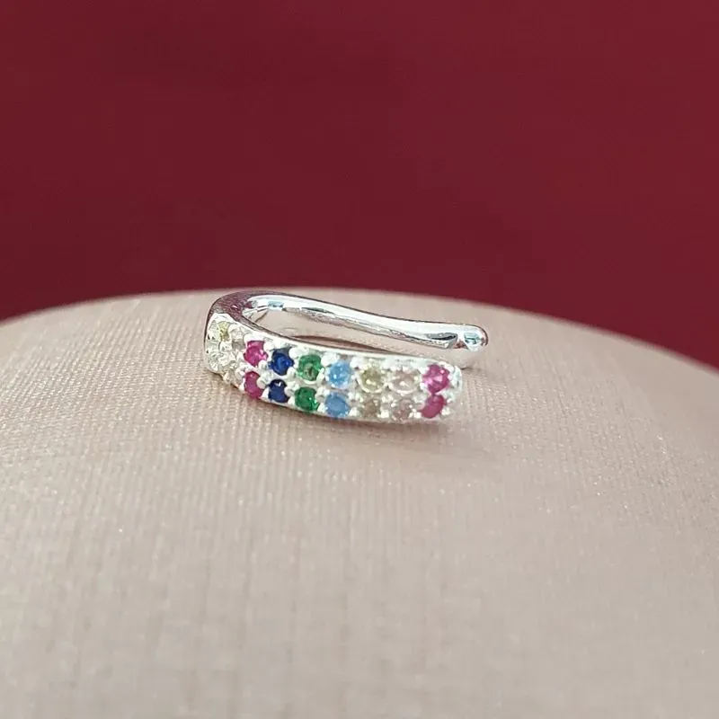 Piercing Fake Duplo Cravejado Colorido