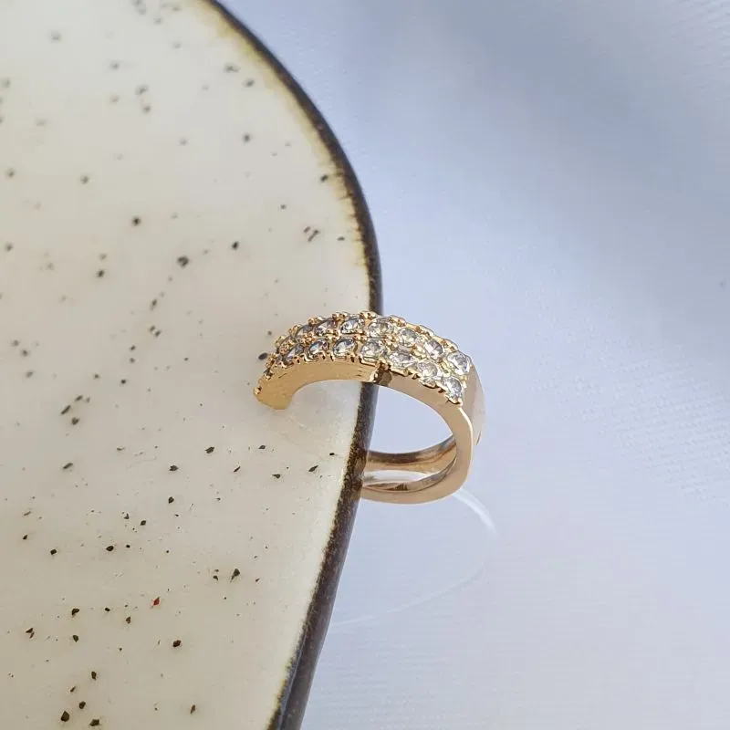 Piercing Fake Duplo Cravejado Cristal