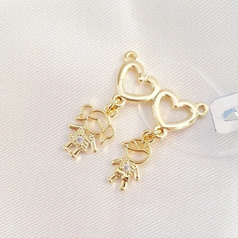 Pingente Canga Coração 2 Filhos (Casal)