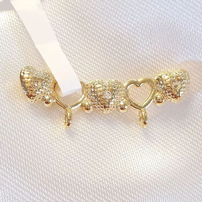 Pingente Canga Coração Cravejado (2 Filhos)