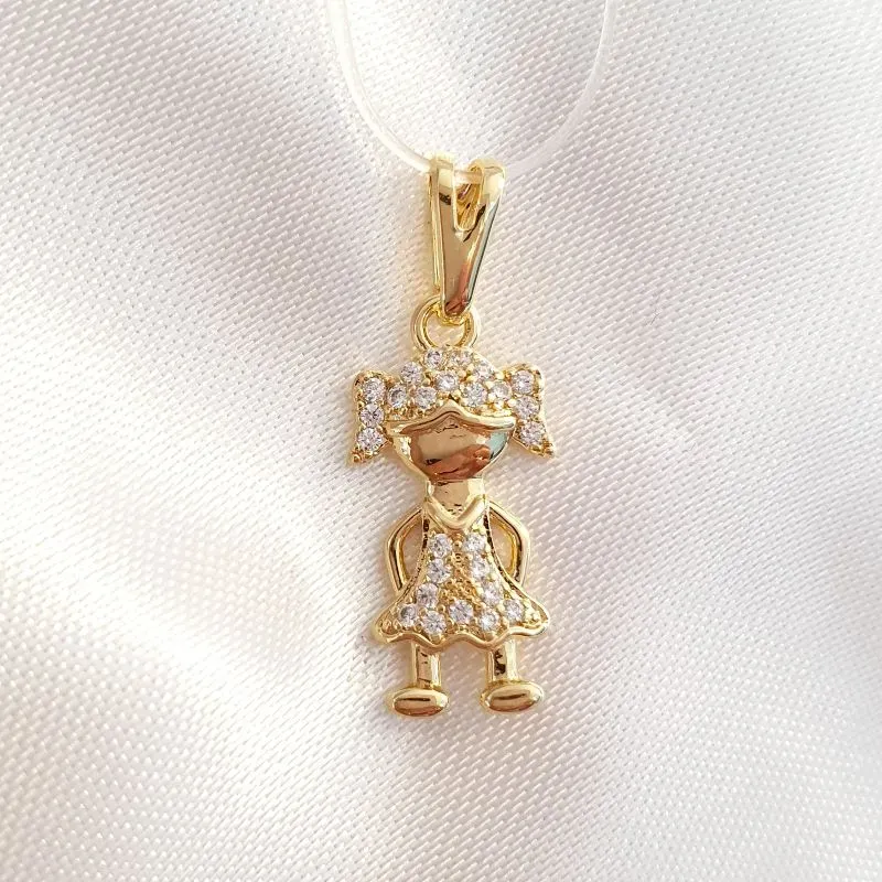 Pingente Menina Cravejada