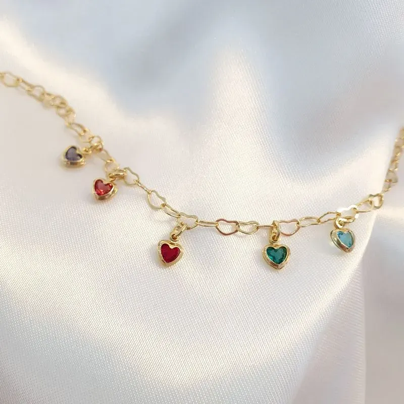 Pulseira Corações Coloridos