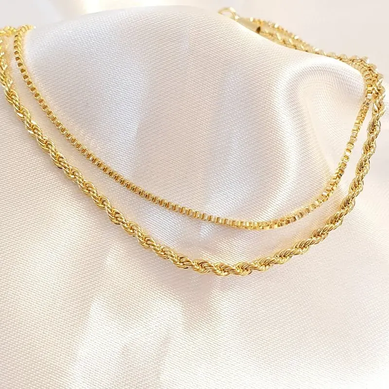 Pulseira Dupla Veneziana e Cordão Baiano