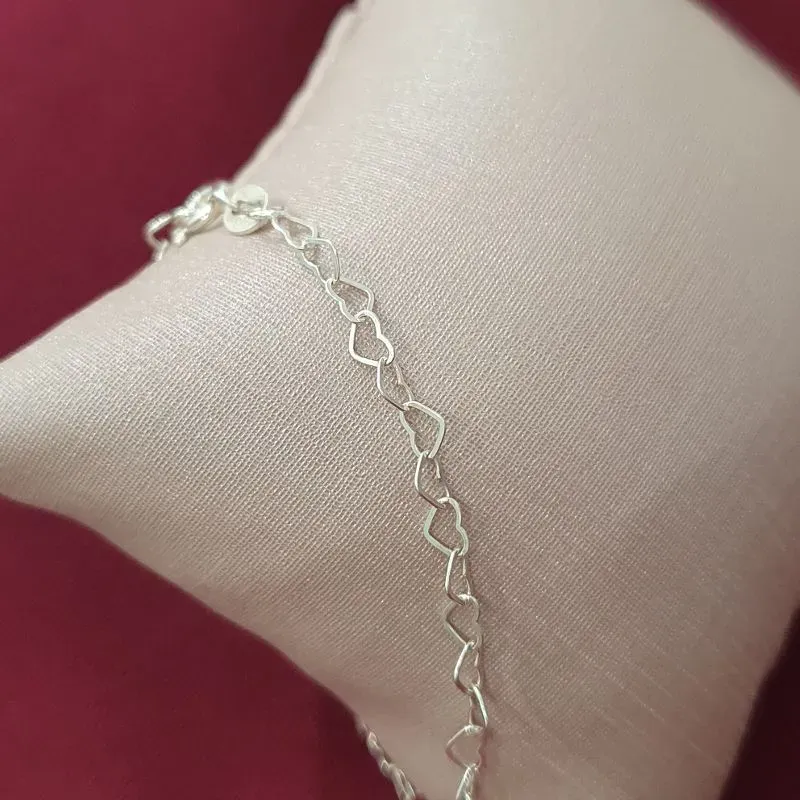 Pulseira Infantil Elos Corações