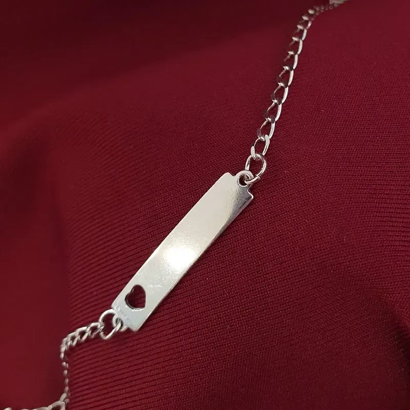 Pulseira Infantil Elos Placa Coração