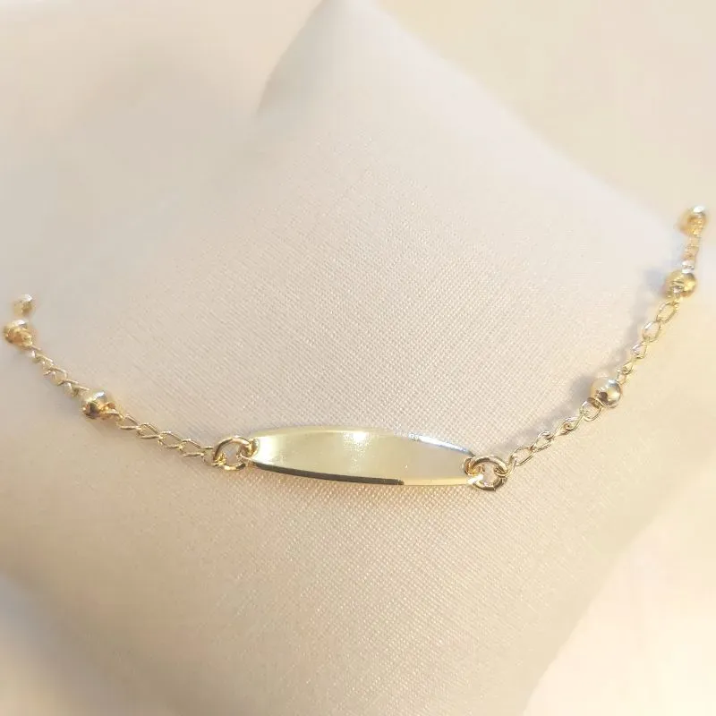 Pulseira Infantil Placa e Bolinhas