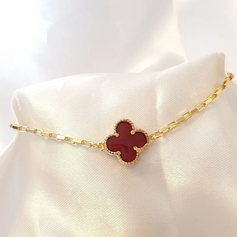 Pulseira Trevo Vinho