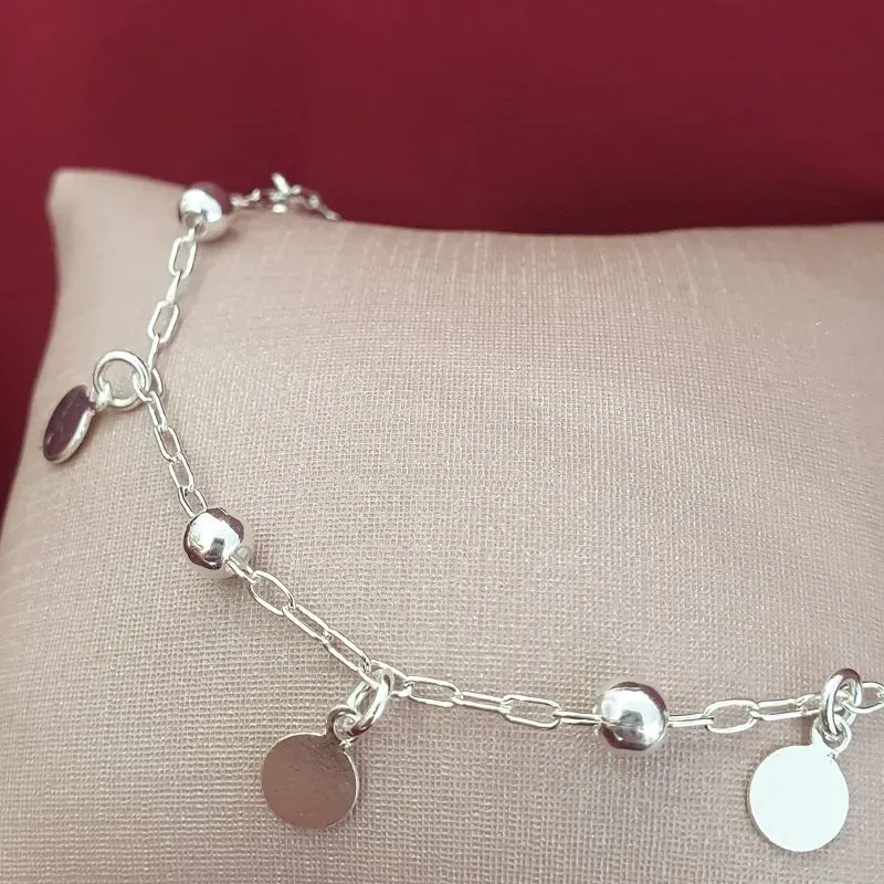 Tornozeleira 7 Plaquinhas e Bolinhas