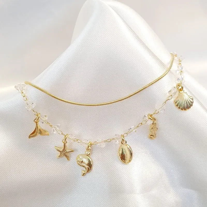 Tornozeleira Dupla Mar e Cristais