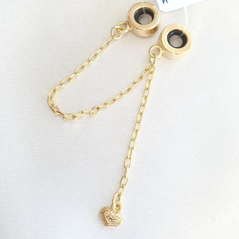 Trava Berloque Corrente Pingente Coração