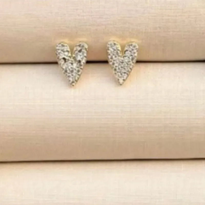 Brinco Coração Cravejado